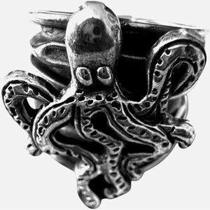 Taxco Mexico 925 Sterling Silver Octopus Ring Size 7 Adjustable